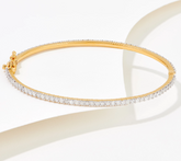 Affinity Diamonds Eternity Gold-Over Sterling Silver Bangle  Small
